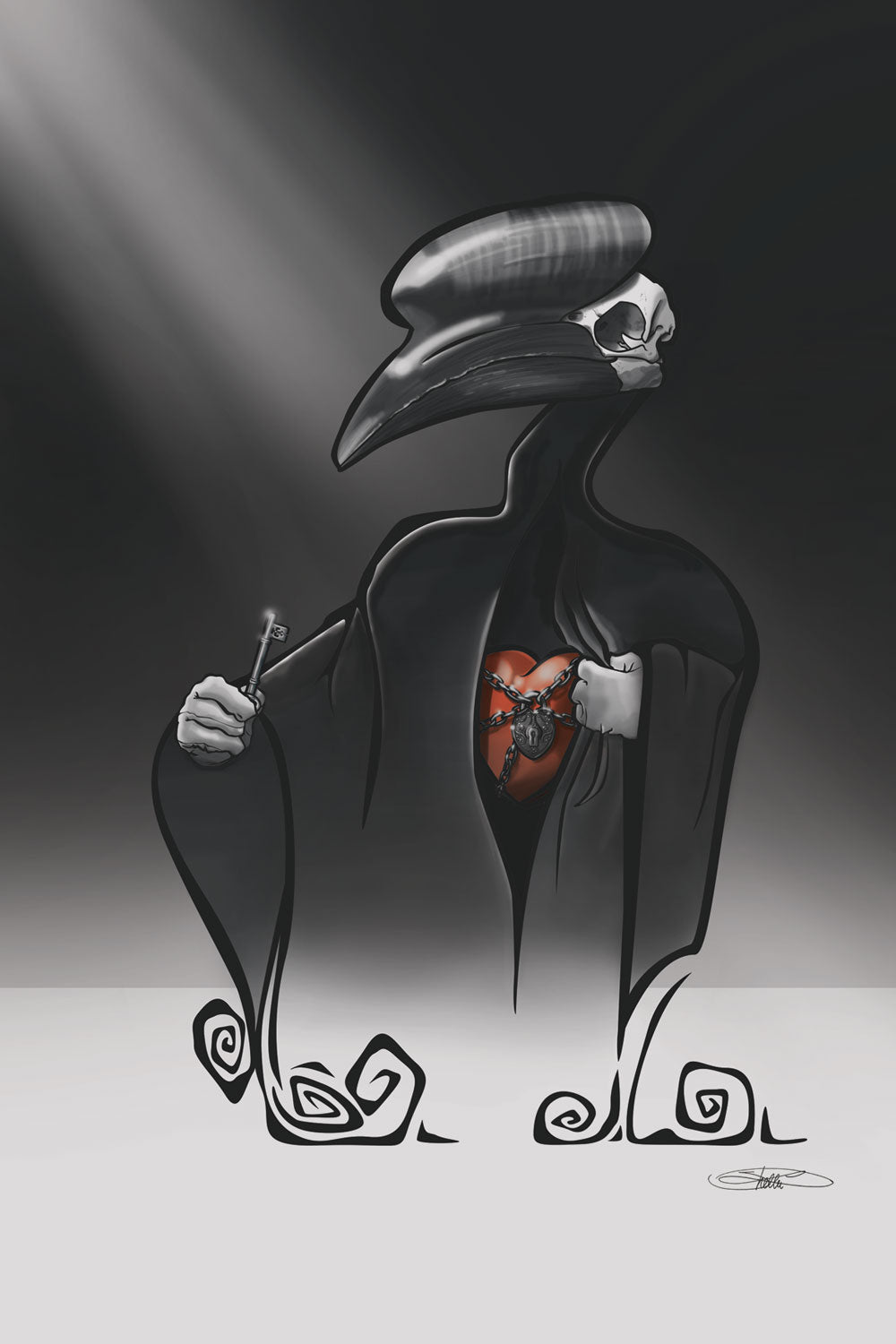 A Hornbill's Heart Heat-Sensitive Print